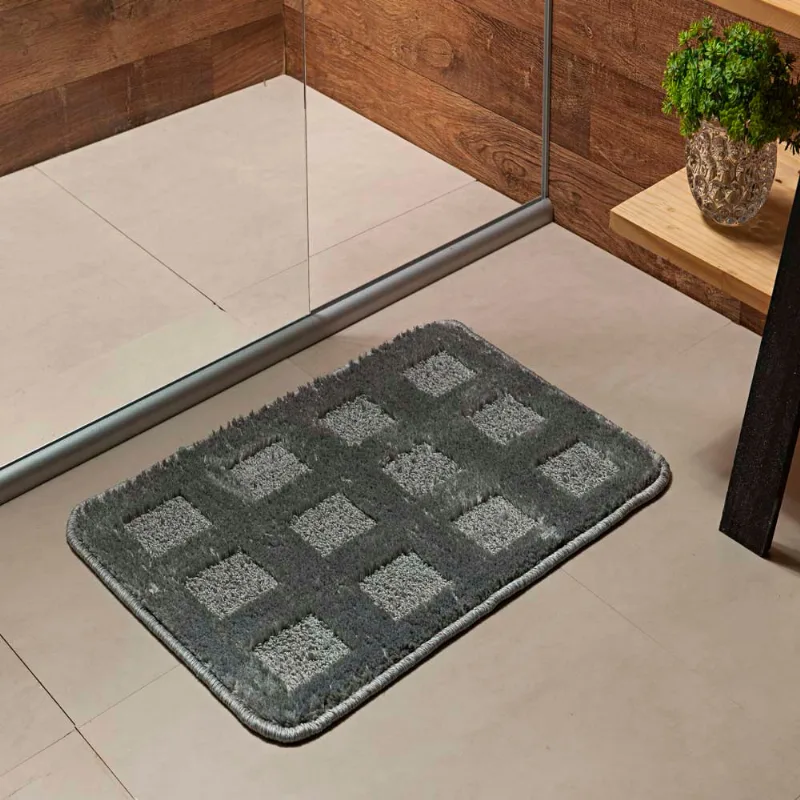 TAPETE BANHEIRO TULUM 0,45 X 0,65 PRATA/UNICO