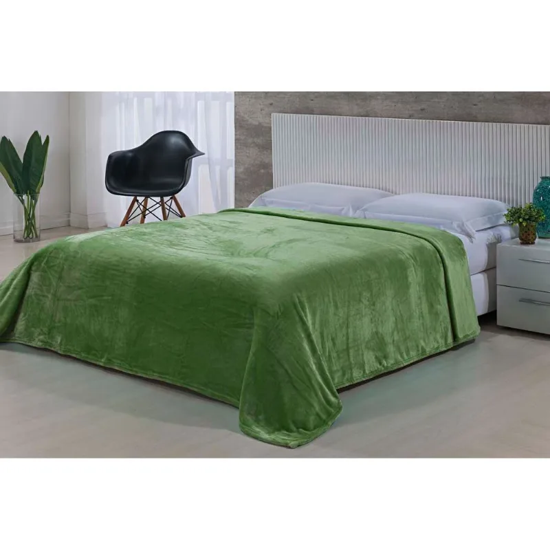 Cobertor Toque de Seda Nc 1,80x2,20 VERDE OLIVA