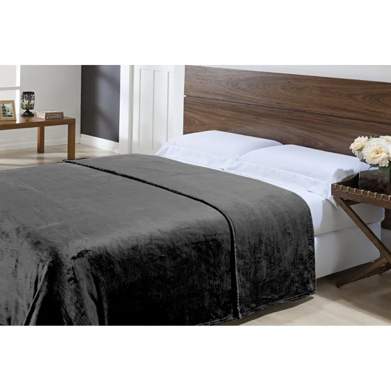 Cobertor Toque de Seda Nc 2,40 X 2,60 Preto