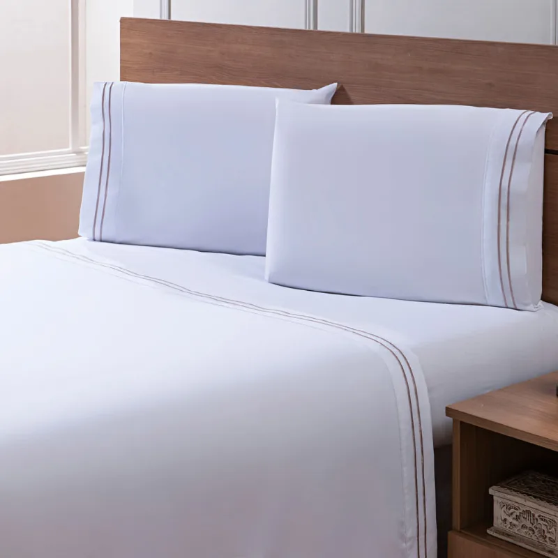 Jogo de Cama Percal Soft 300 Basics Solteiro AREIA