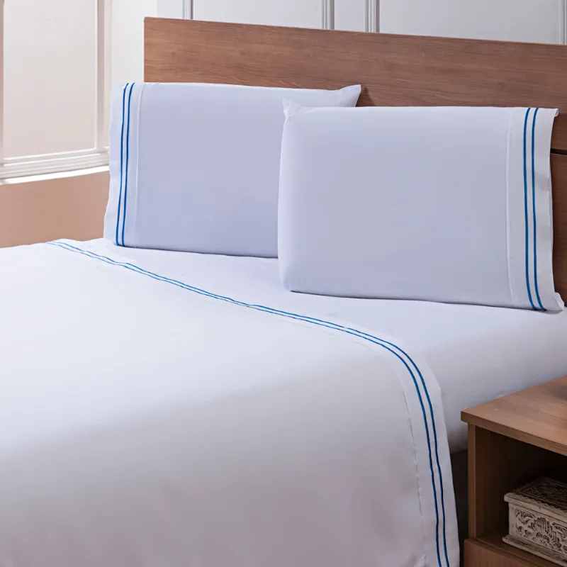 Jogo de Cama Percal Soft 300 Basics Solteiro INDIGO