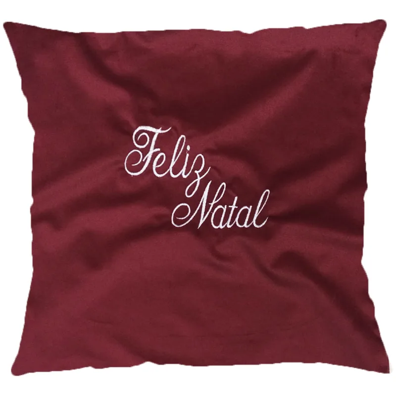 CAPA P/ ALMOFADA NATALINA VELUDO BORDADO 43CMX43CM DES 004/VERMELHO
