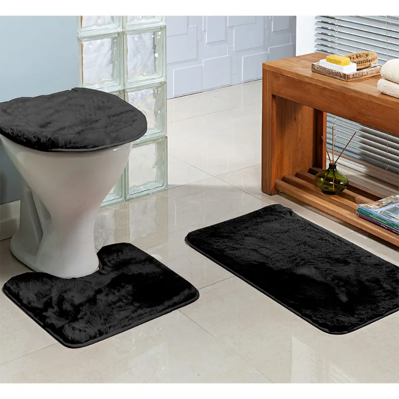 JOGO BANHEIRO 3PCS BANGOR PRETO