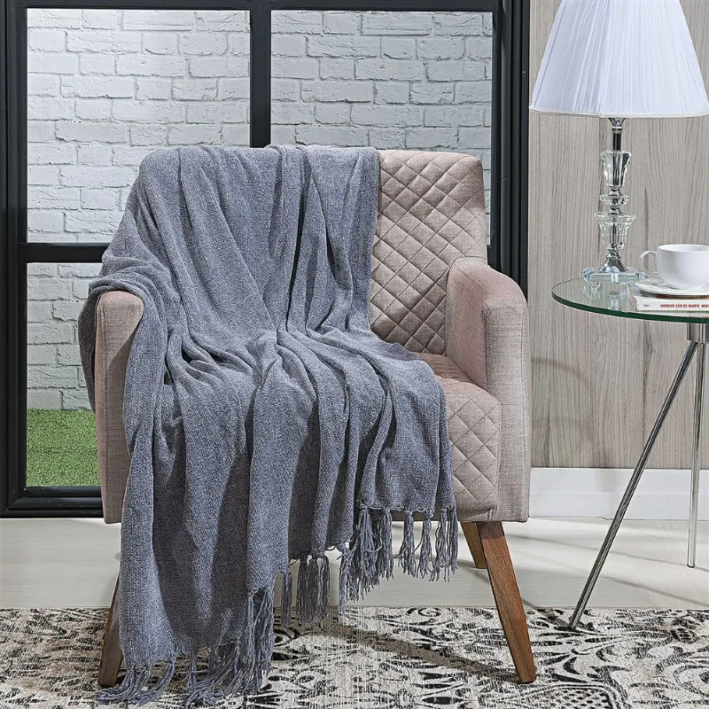 MANTA BORAS LISA 1,40 X 2,00 CINZA