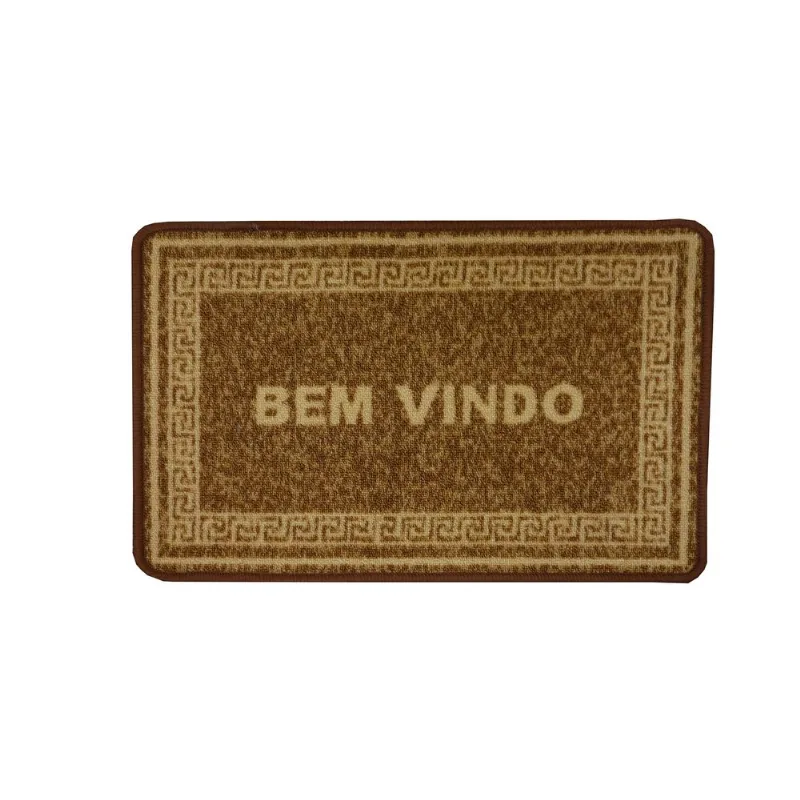 TAPETE BOUCLE BEM VINDO 0,50 X 0,80 UNICO/BEGE