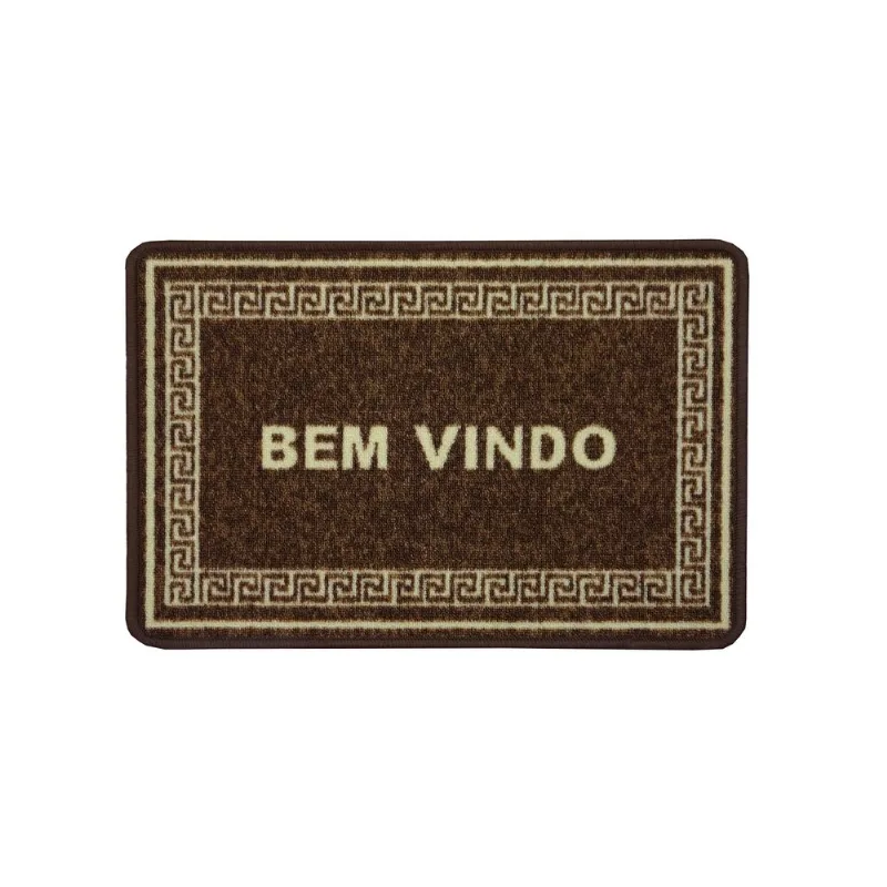 TAPETE BOUCLE BEM VINDO 0,50 X 0,80 UNICO/CHOCOLATE
