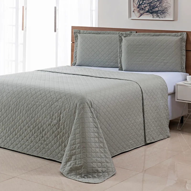 Colcha Ultrassonica Basics 2,40 X 2,60 Queen Cinza Claro/unico
