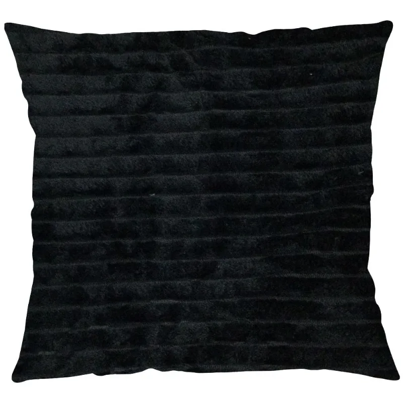 CAPA P/ ALMOFADA FLANNEL CORDUROY 43CMX43CM PRETO