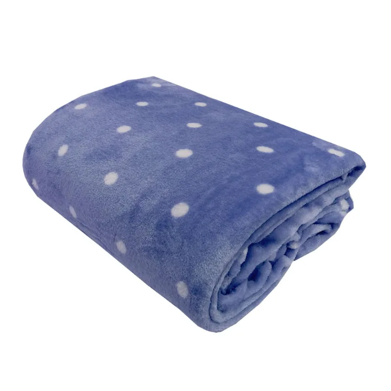 Cobertor Toque de Seda Poa Infantil 0,90 X 1,10 AZUL/BRANCO