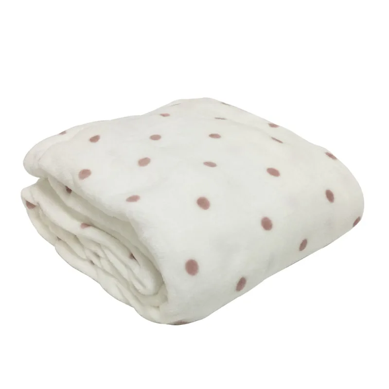 Cobertor Toque de Seda Poa Infantil 0,90 X 1,10 BRANCO/ROSA