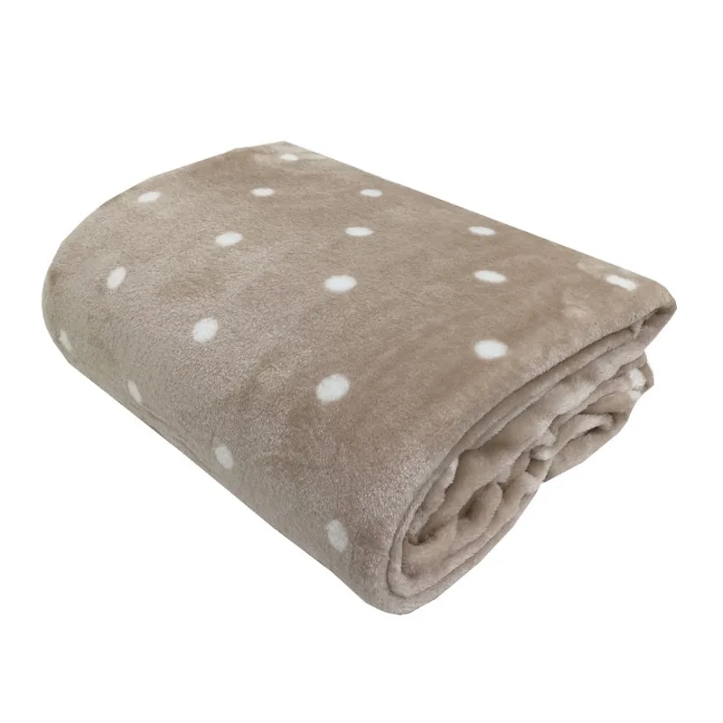 Cobertor Toque de Seda Poa Infantil 0,90 X 1,10 BEGE/BRANCO