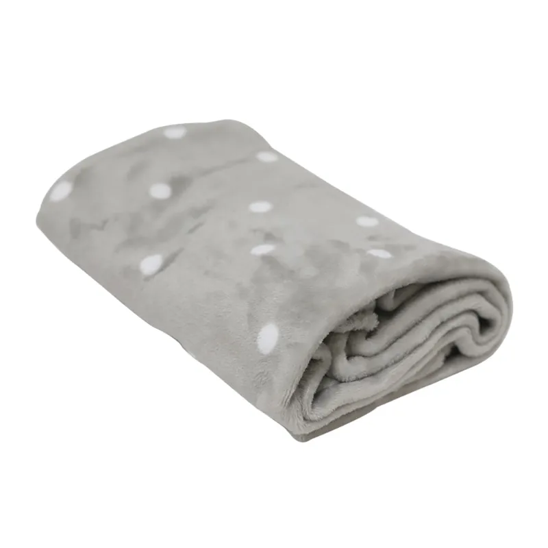 Cobertor Toque de Seda Poa Infantil 0,90 X 1,10 PRATA/BRANCO