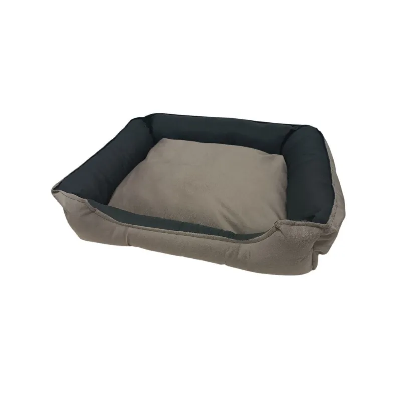 Cama Suede Luxo P Preto/cinza