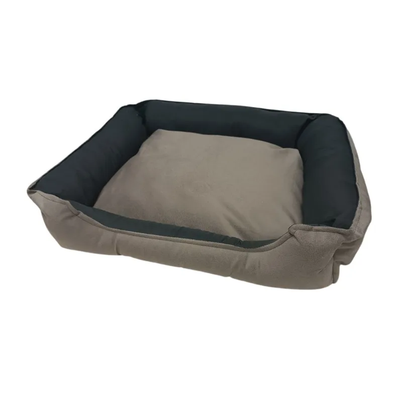 Cama Suede Luxo M Preto/cinza
