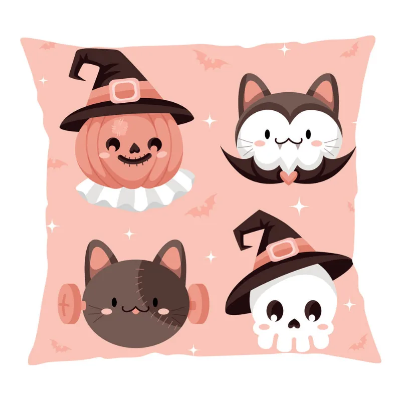 Capa P/ Almofada Veludo Digital Halloween 43m X 43 Des. 012/unico