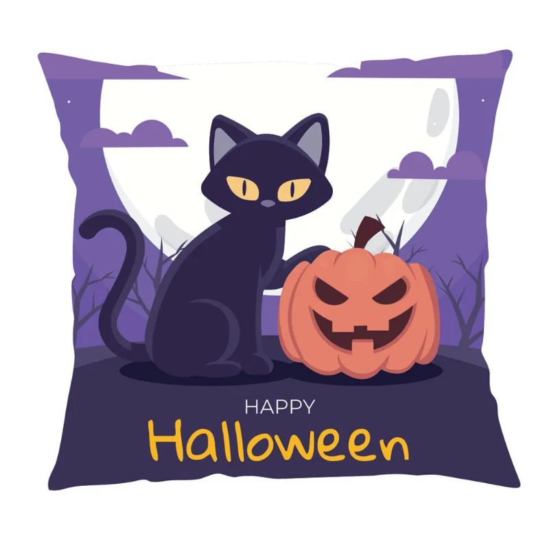 Capa P/ Almofada Veludo Digital Halloween 43m X 43 Des. 013/unico