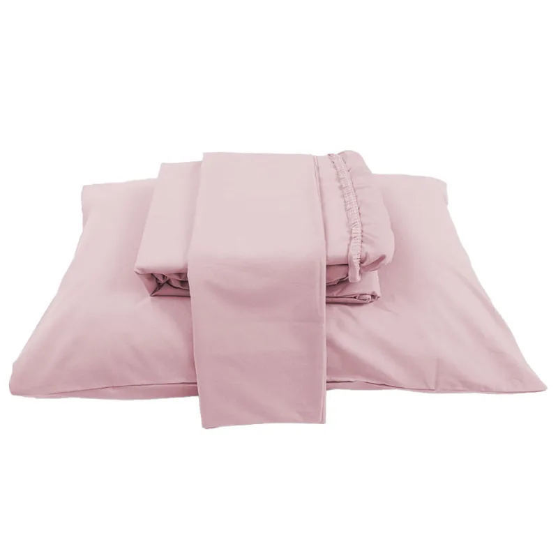 Jogo Lencol 200 Fios C/ Elastico King 3pcs Rose/unico