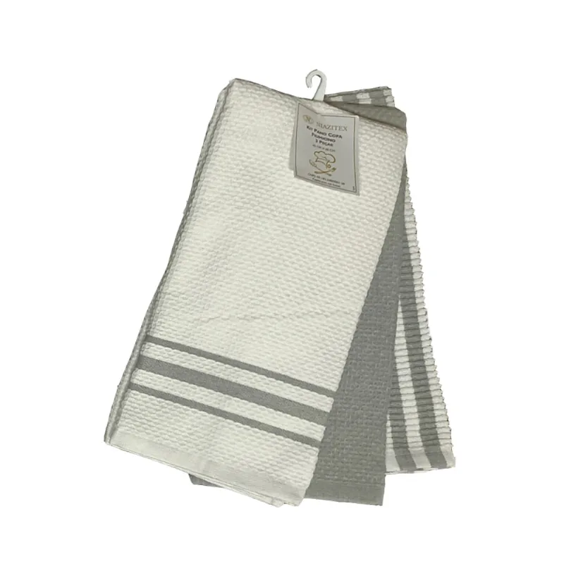 Kit 3pcs Pano Copa Fiumicino 45x65 Cinza