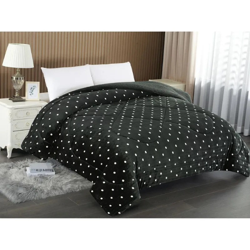 Edredom Capetown Poa King 2,60x 2,40 Chumbo/branco
