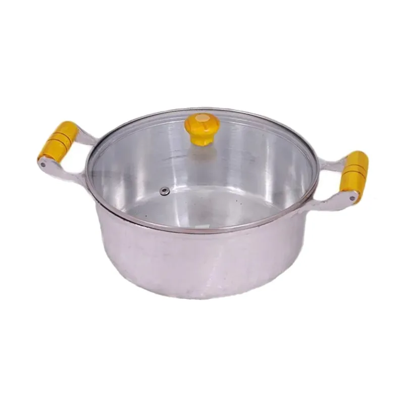 Caçarola Alumínio Fundido Alça Madeira Tampa de Vidro 18cm - DIVIFORTE