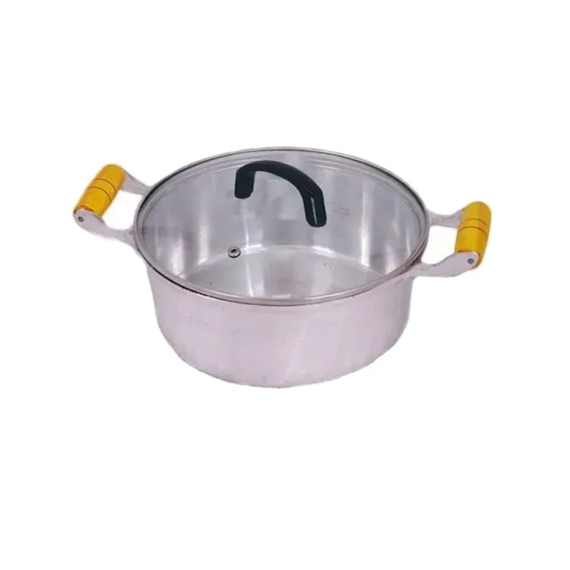 Caçarola Alumínio Fundido Alça Madeira Tampa de Vidro 40cm - DIVIFORTE
