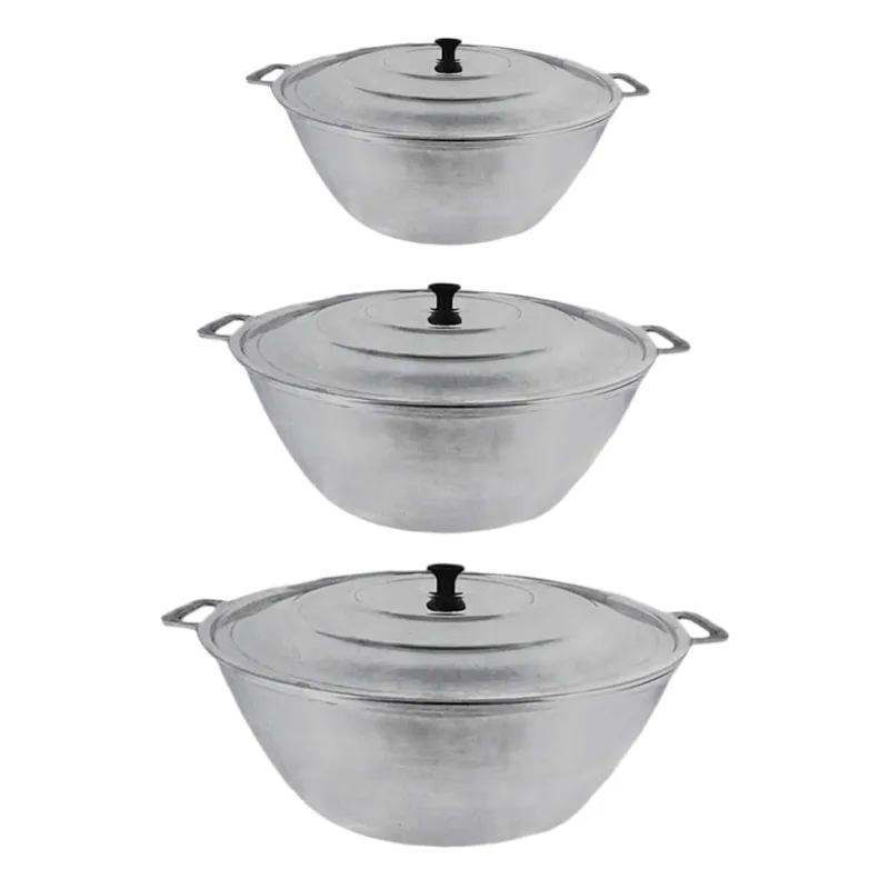 Jogo Tachos Panela Restaurante Alumínio Fundido 28,32,35cm - DIVIFORTE