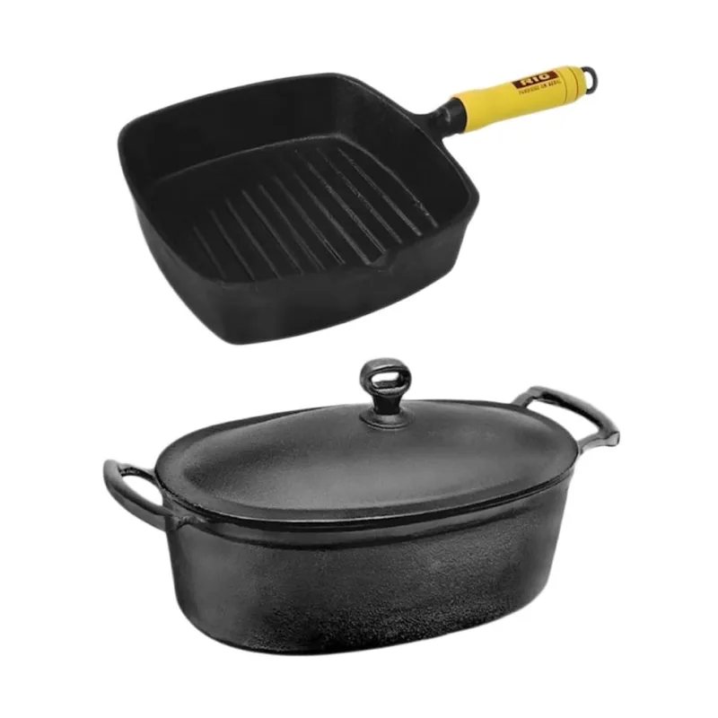 Frigideira Cook Grill e Caçarola Oval 5 Lts - RIG FUNDIDOS