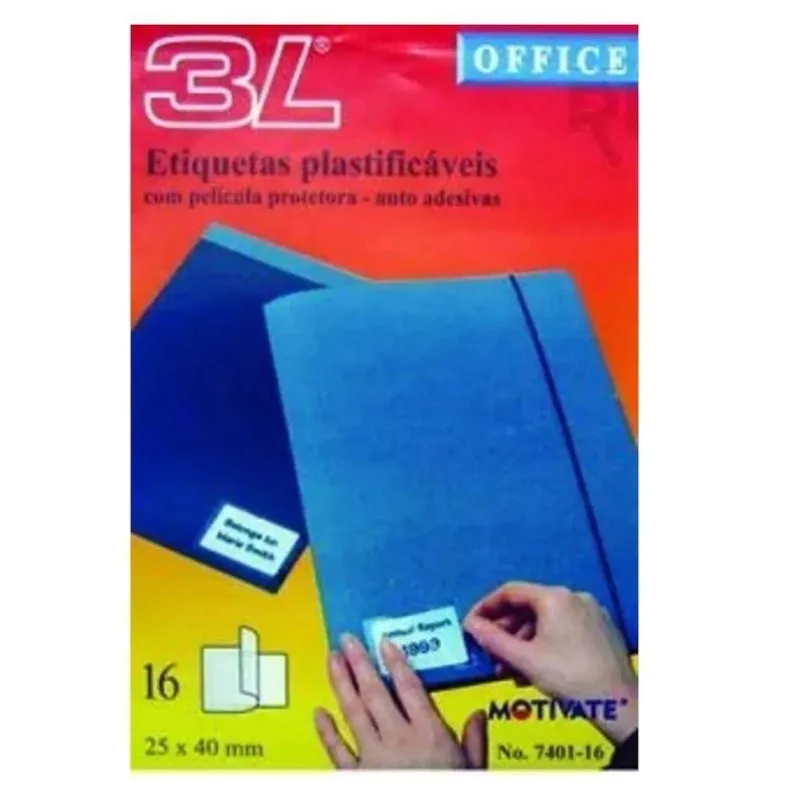 Etiquetas Auto Plastificáveis Lassane 20x60mm Caixa com 10 Blisters