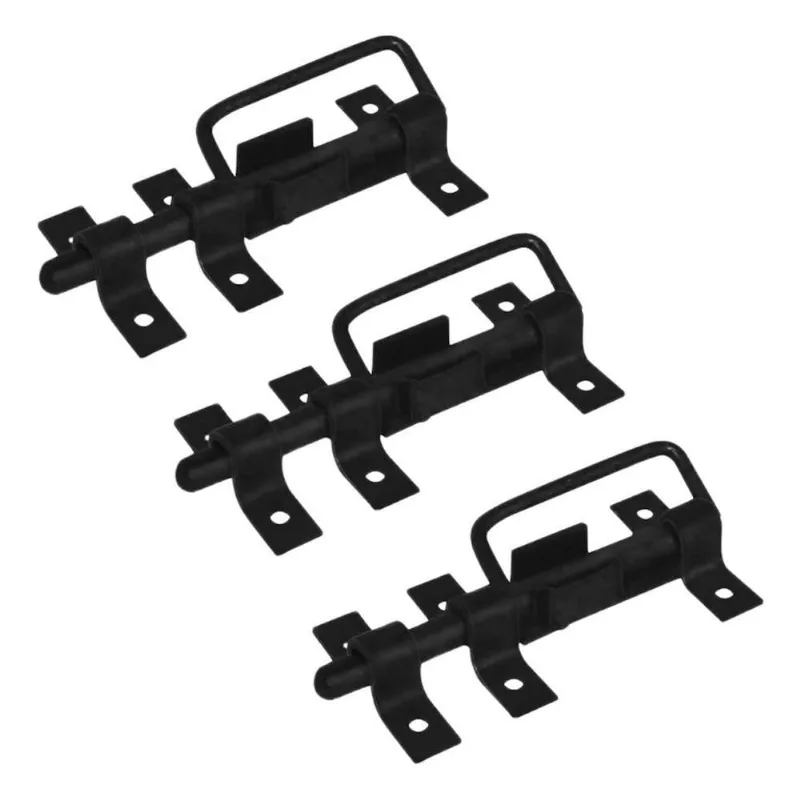 Trinco com Alca para Portao e Porteira Kit 3 Pecas 1557-KIT3UND Aco Preto Metasal