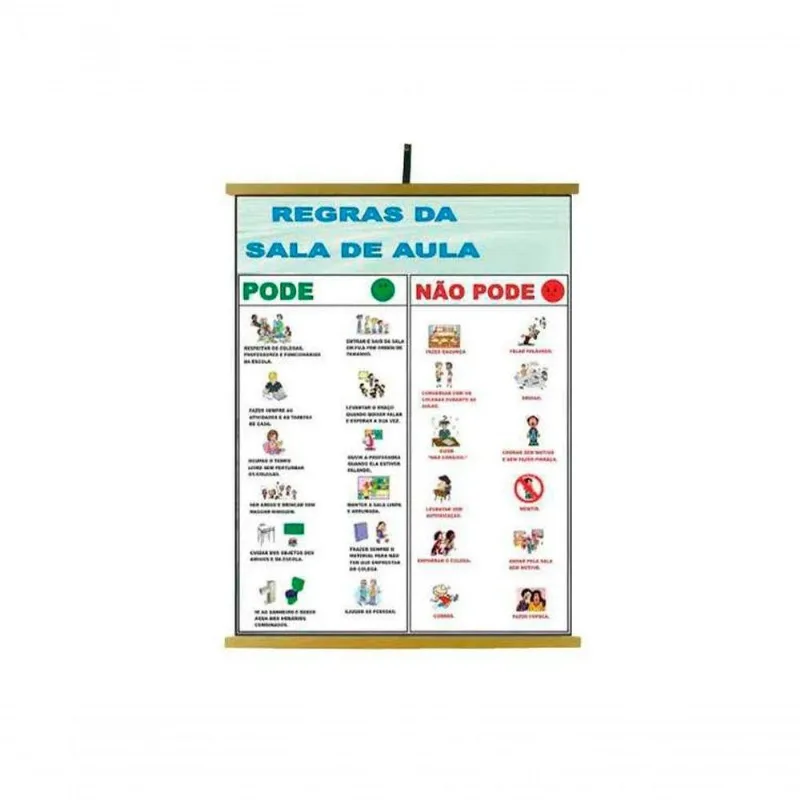 Painel Educativo Sonho De Criança Regras Da Sala De Aula 120cm X 90cm Plastificado