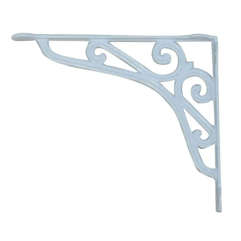 Cantoneira Mão Francesa E-034 Suporte de Parede 20x15cm Branco Ouro Minas