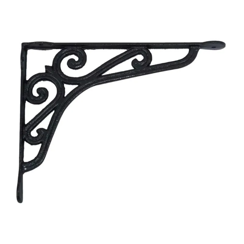 Cantoneira de Parede E-032.1UND.OM Suporte Mão Francesa 25x20cm Preta Ouro Minas