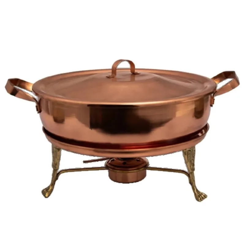 Rechaud Fogareiro Redondo e Panela em Cobre Fogo Direto 6L - Metal Arte