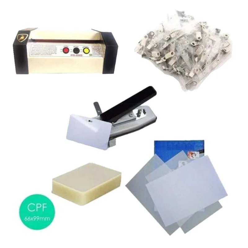 Kit Plastificadora, Furador, Polaseal, Folhas E Clip Jacaré - Motivate