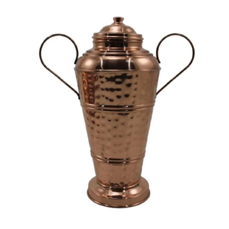 Quartinha Jarro Religioso Cobre com Tampa e Alças 18,5cm Metal Arte - Metal Arte