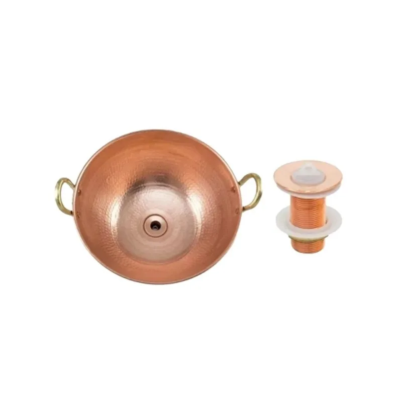Cuba De Apoio Cobre Puro Com Alças De Bronze E Válvula 8L - Metal Arte