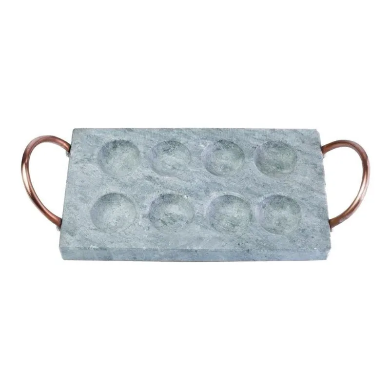 Provolera para Queijos PROV-2112-INDSJ Pedra Sabão 8 Furos 21x12cm para Réchaud e Churrasqueira
