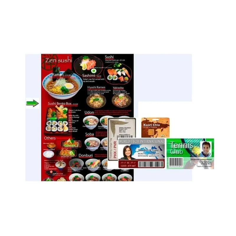 20 Placas 40 Folhas Impimiveis Pvc Crachá Cartão Cardápio