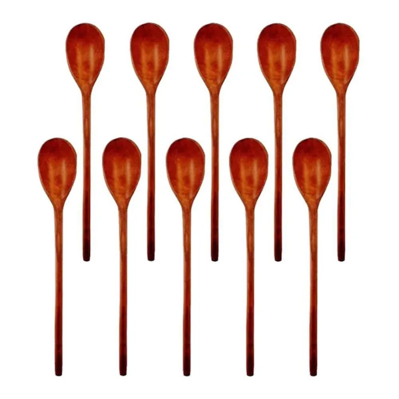 Kit 10 Colher de Pau Modelo Índio em Madeira Artesanal para Cozinha Amadeirado Colher de Pau 44CM - OUTRAS MARCAS
