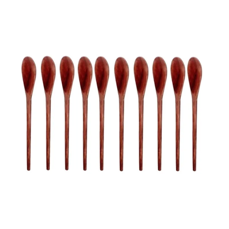 Kit 10 Peças Colher De Pau Madeira Modelo Média 38 Cm - Colheres de Pau