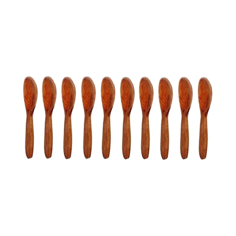 Kit 10 Peças Colher De Pau Madeira Modelo Reforçada 28 Cm - Colheres de Pau