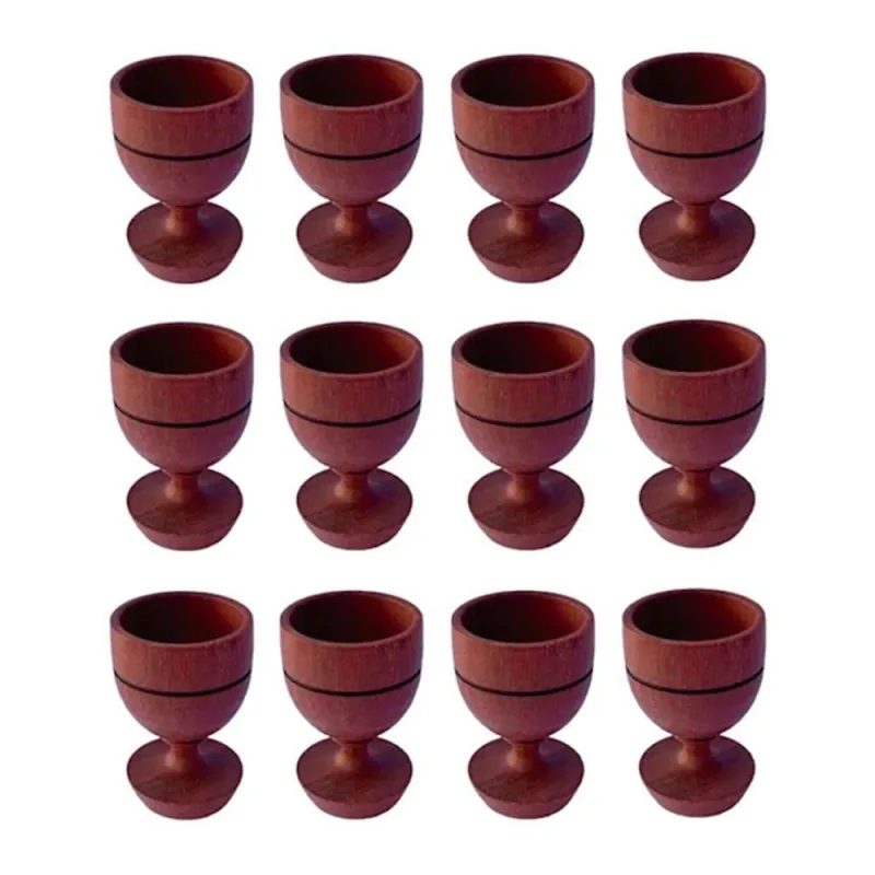Kit Tacinha 12TacinhaMad8cm_CDP para Bebidas Madeira Artesanal Ecológica Amadeirado Colher de Pau - OUTRAS MARCAS