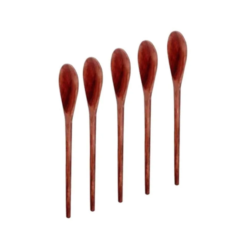 Kit 5 Peças Colher de Pau Média Madeira Resistente a Altas Temperaturas Amadeirado Colher de Pau - OUTRAS MARCAS