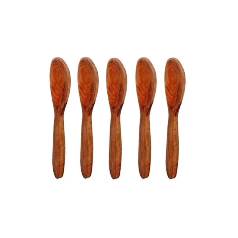 Kit 5 Peças Colher de Pau Reforçada Utensílio Cozinha Madeira Amadeirado Colher de Pau - OUTRAS MARCAS