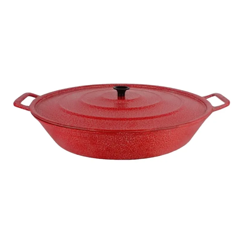 Frigideira Panela Alça de Alumínio Fundido Vermelha 30cm - DIVIFORTE