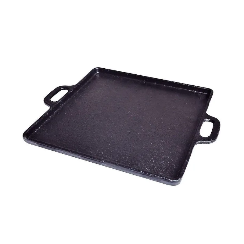 Bifeteira De Ferro Fundido Lisa Quadrada Alça Ferro 30X30Cm