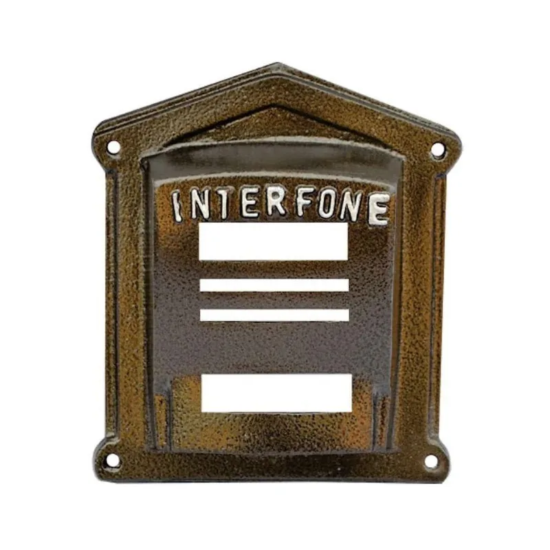 Protetor De Interfone N02 Para Unidade Externa Alumínio Fundido Ouro Craqueado Ouro Minas