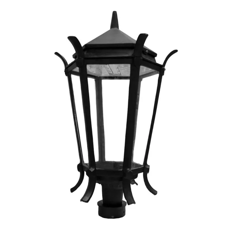 Luminária de Poste Colonial Jardim Francesa Led Bivolt Preto Alumínio Luminárias N. Sra. da Guia - Luminárias N. Sra. da Guia - Agro