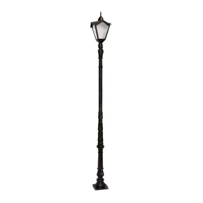 Poste Colonial Jardim Bari Alumínio Fundido 253cm Preto Luminárias N. Sra. da Guia - Luminárias N. Sra. da Guia - Casa E Construção