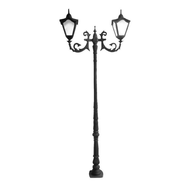 Poste Colonial Bari 02 para Jardim Resistente à Maresia Preto Fosco Luminárias N. Sra. da Guia - Luminárias N. Sra. da Guia